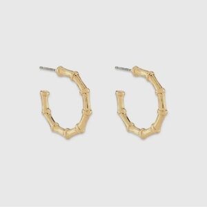 Gold Bamboo Hoop Earrings